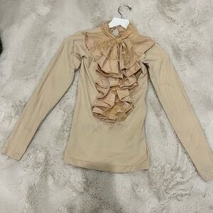 𝅺long sleeves women shirt with ruffles